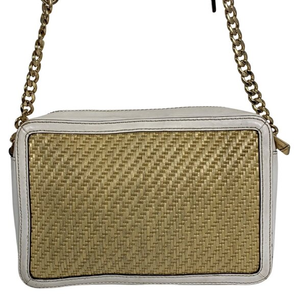 MICHAEL KORS Straw Python Capsule Small Women's Crossbody Handbag Optic White - Picture 6 of 11